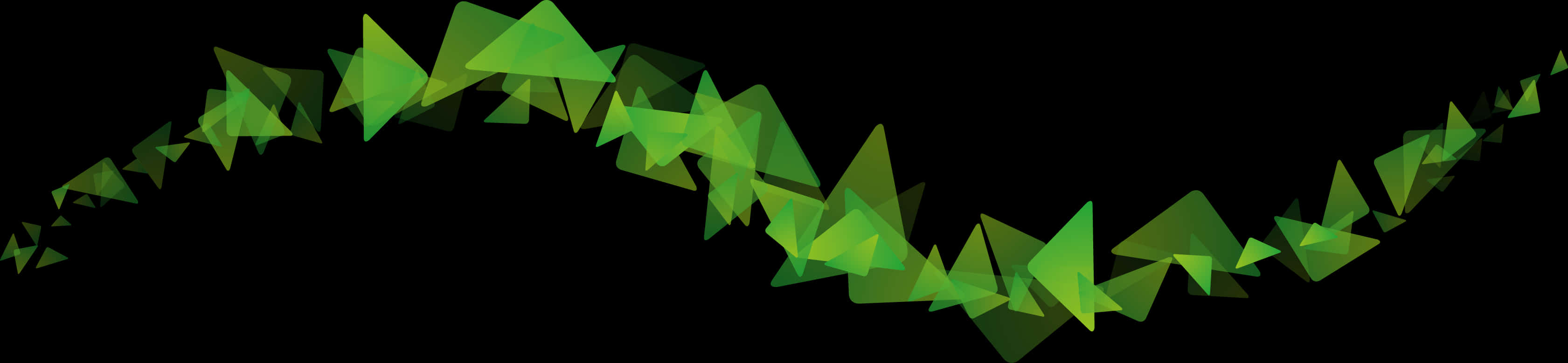 Abstract Green Triangle Wave PNG