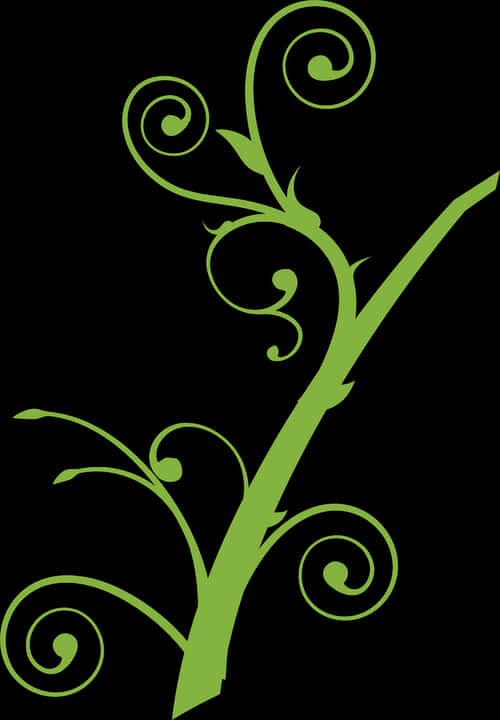 Abstract Green Vine Design PNG
