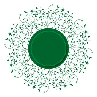 Abstract Green Vine Mandala PNG