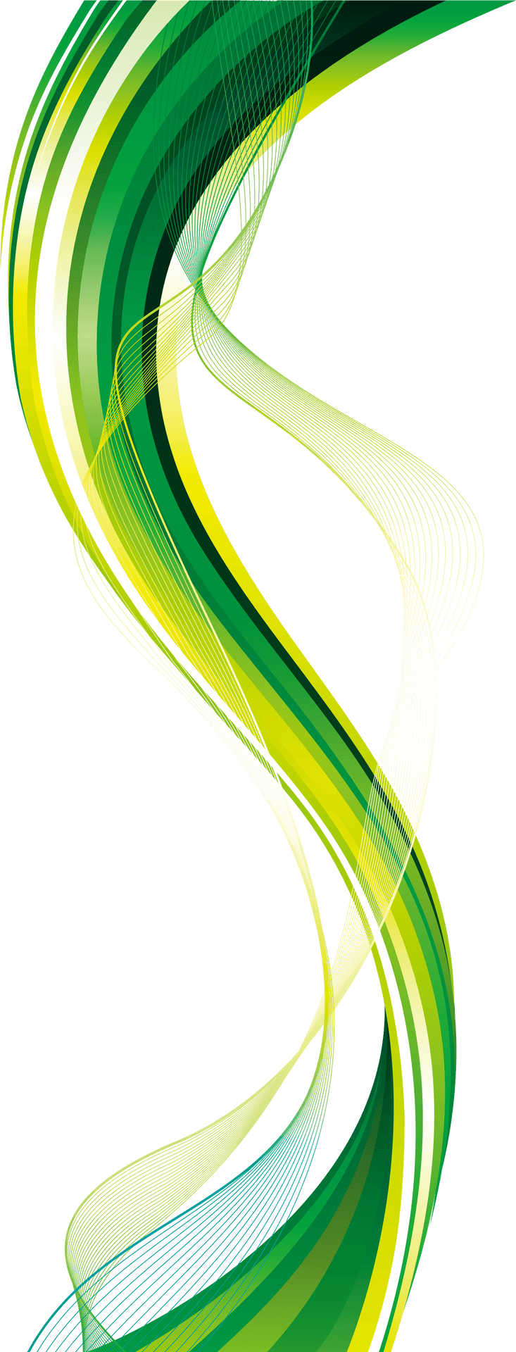 Abstract Green Wave Design PNG