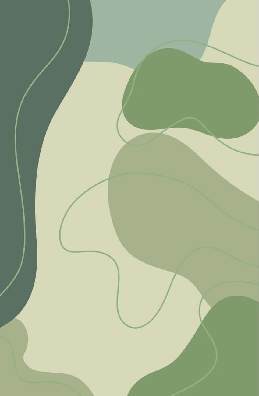 Abstract Green Waves Artwork Wallpaper