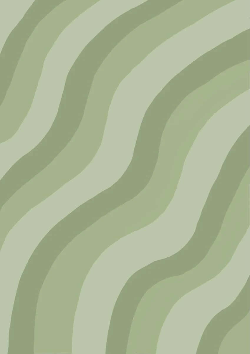 Abstract Green Wavy Pattern Wallpaper