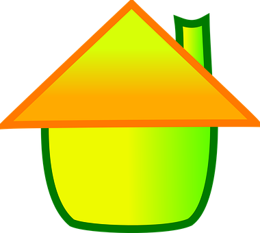 Abstract Green Yellow House Icon PNG