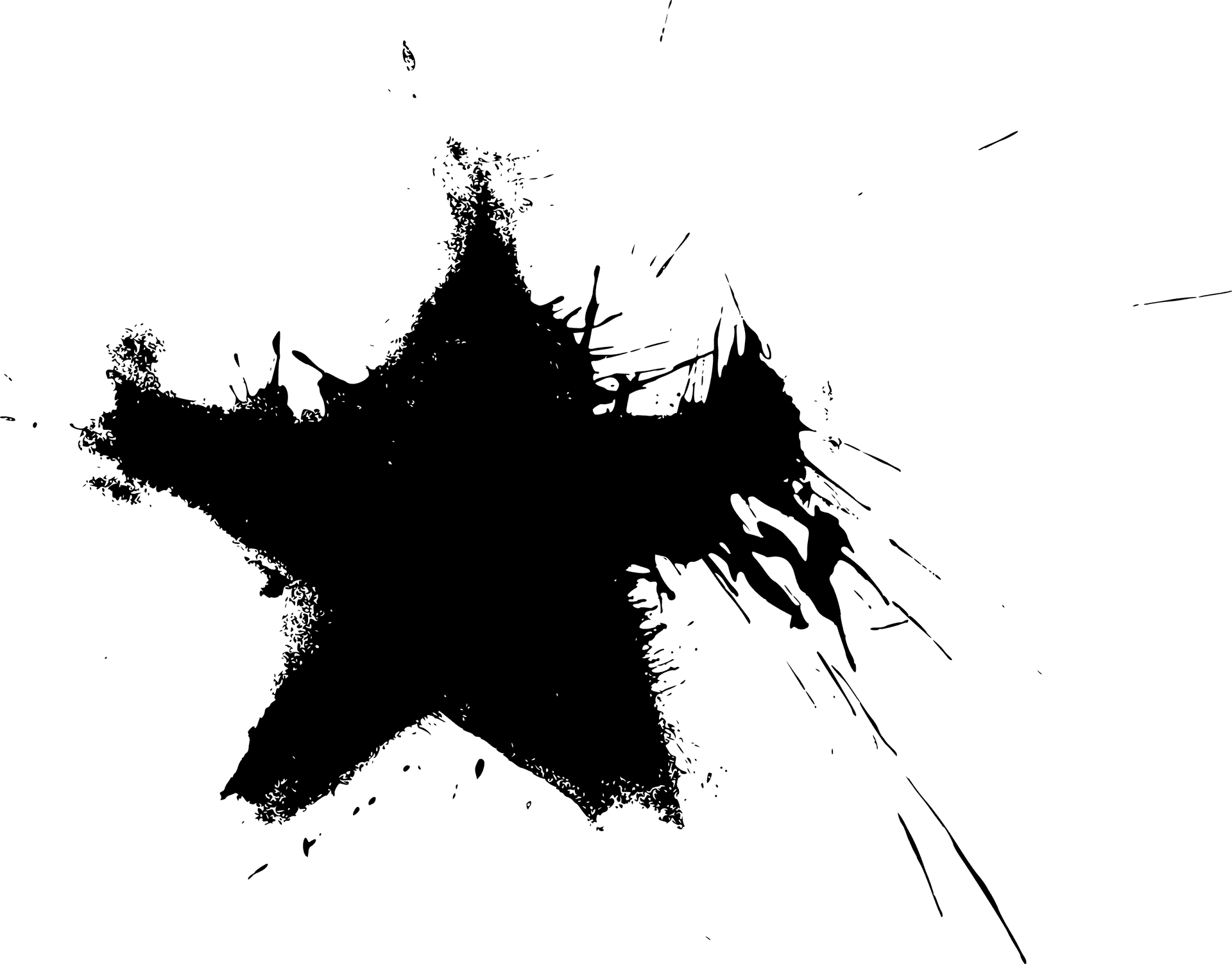 Abstract Grunge Ink Splash PNG