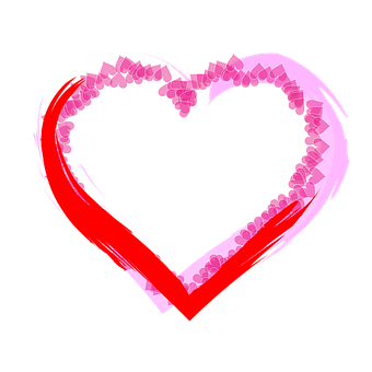 Abstract Heart Designon Black Background PNG