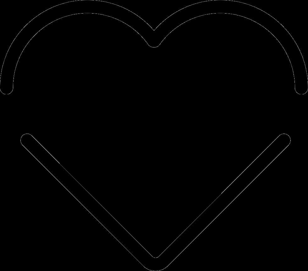 Abstract Heart Outline Black Background PNG