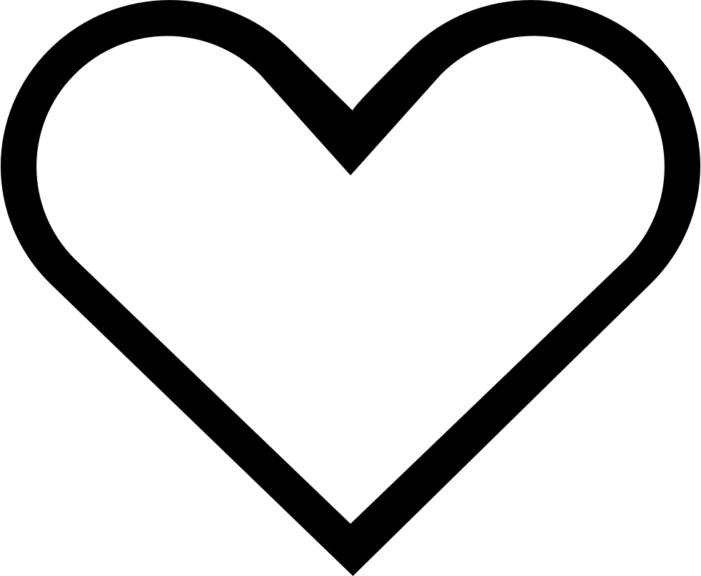 Abstract Heart Outline Blackand White PNG