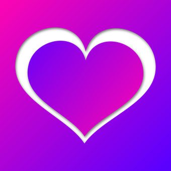 Abstract Heart Outline Purple Pink Gradient Background PNG