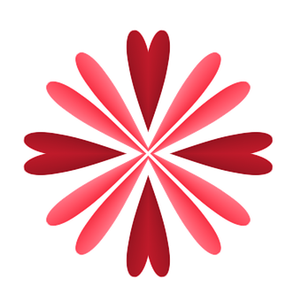 Abstract Heart Petal Design PNG