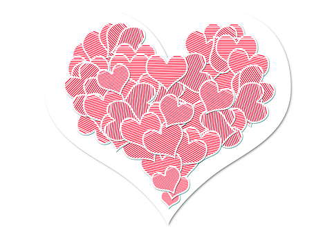 Abstract Heart Shaped Pattern PNG