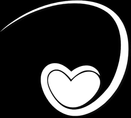 Abstract Heart Spiral Blackand White PNG