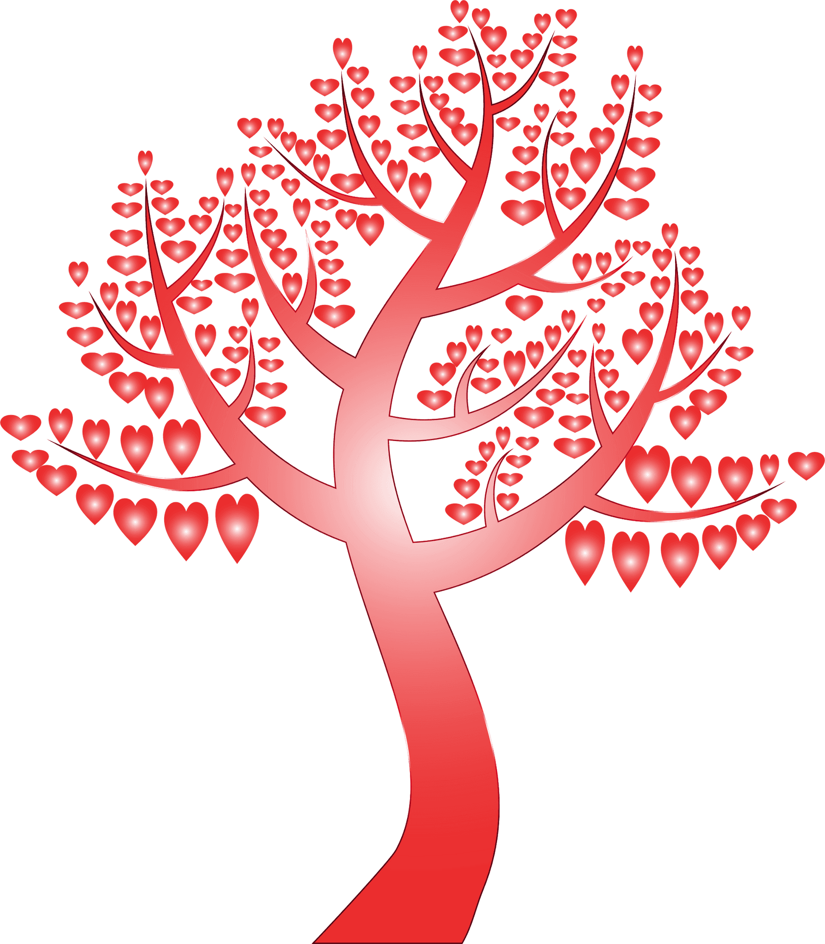 Abstract Heart Tree Vector PNG