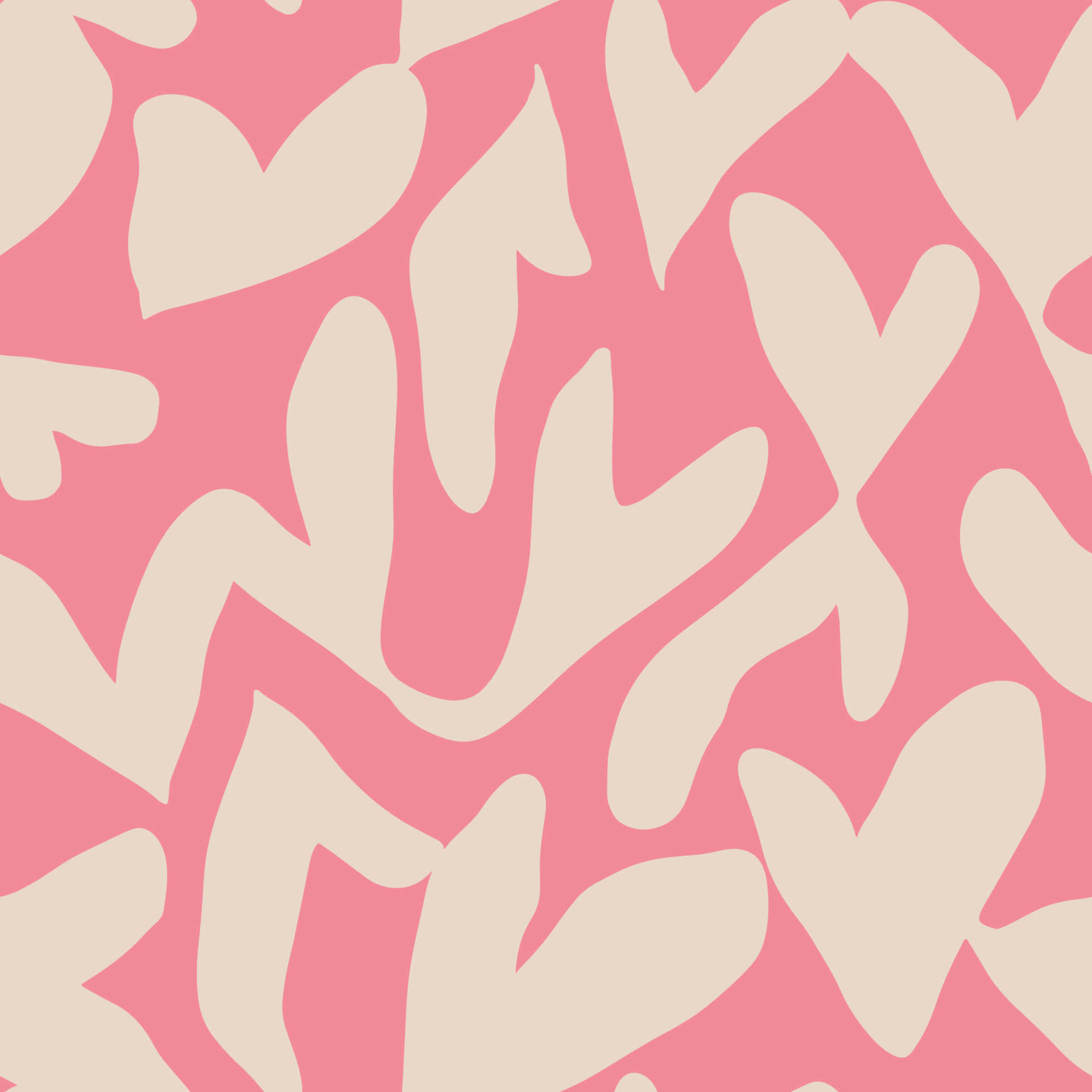 Abstract Heartsand Waves Pattern Wallpaper