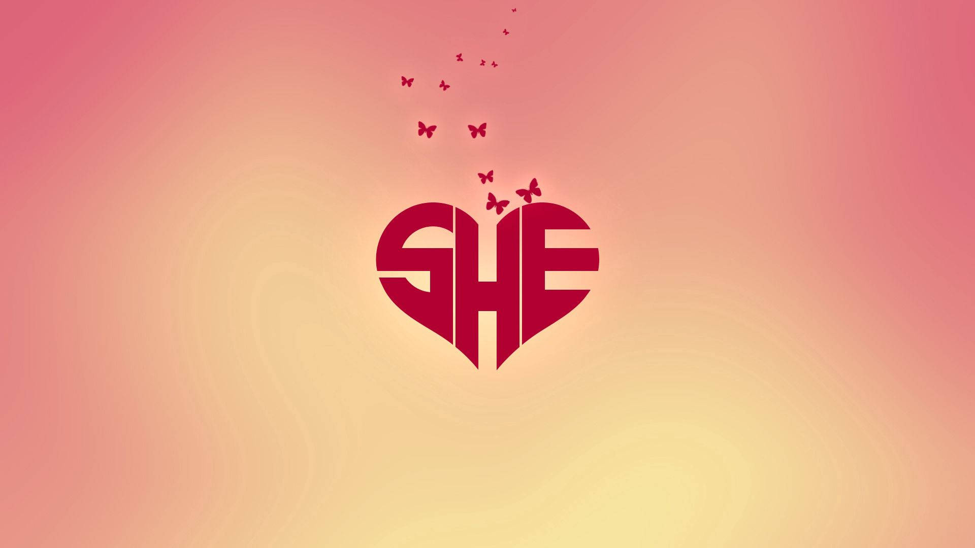 Abstract Heartwith Butterflies PNG
