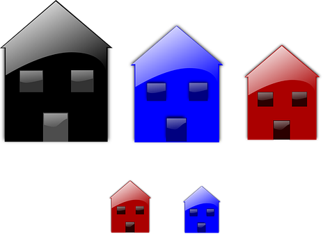 Abstract House Icons Set PNG