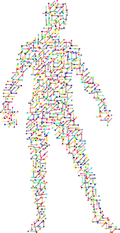 Abstract Human Figure Composedof Lines PNG