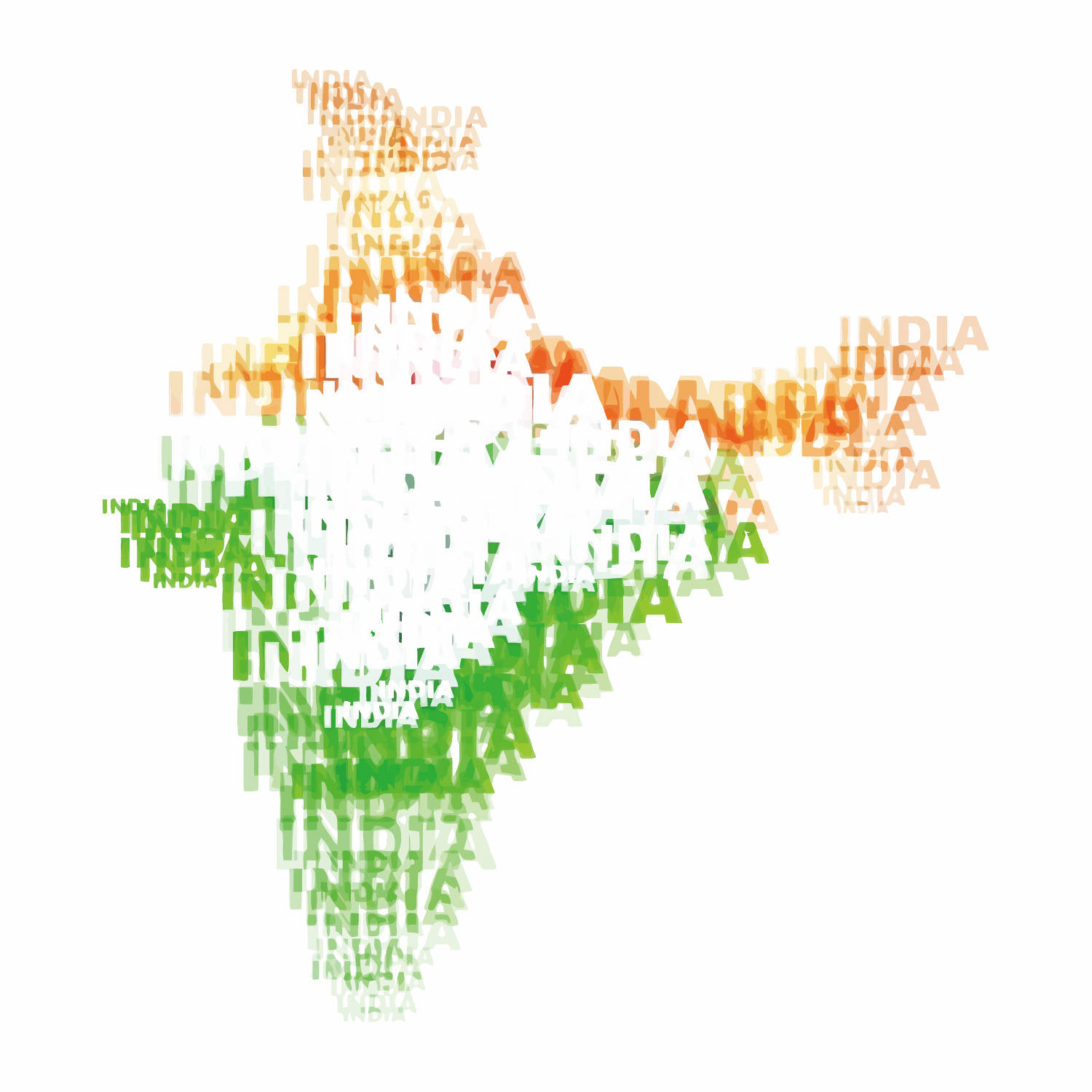 Abstract India Map Typography