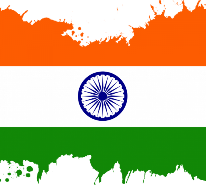 Abstract Indian Flag Ink Splatter PNG