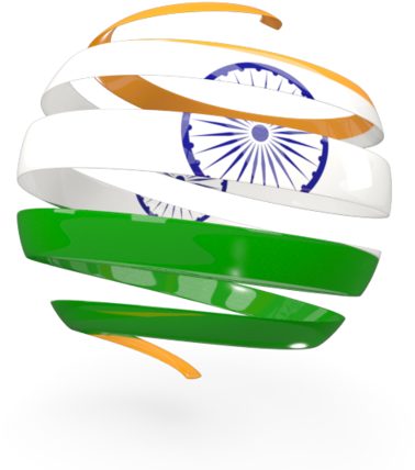 Abstract Indian Flag Ribbon Design PNG
