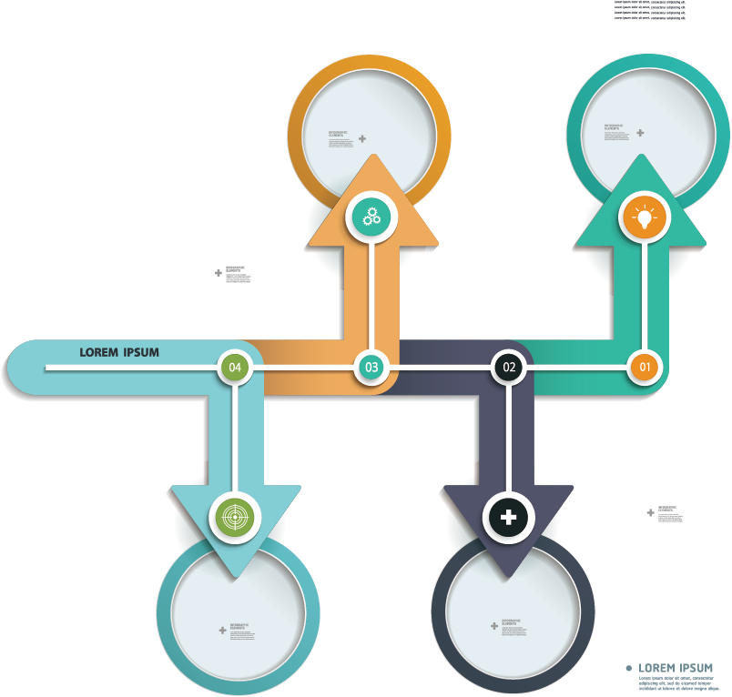 Abstract Infographic Flowchart Design PNG