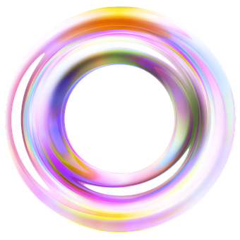 Abstract Iridescent Ring Art PNG