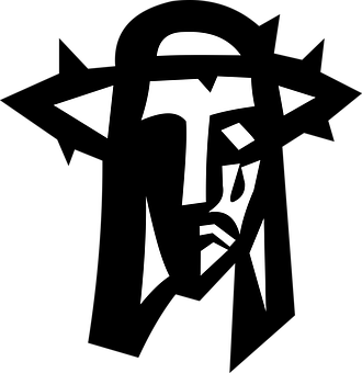 Abstract Jesus Portrait Blackand White PNG