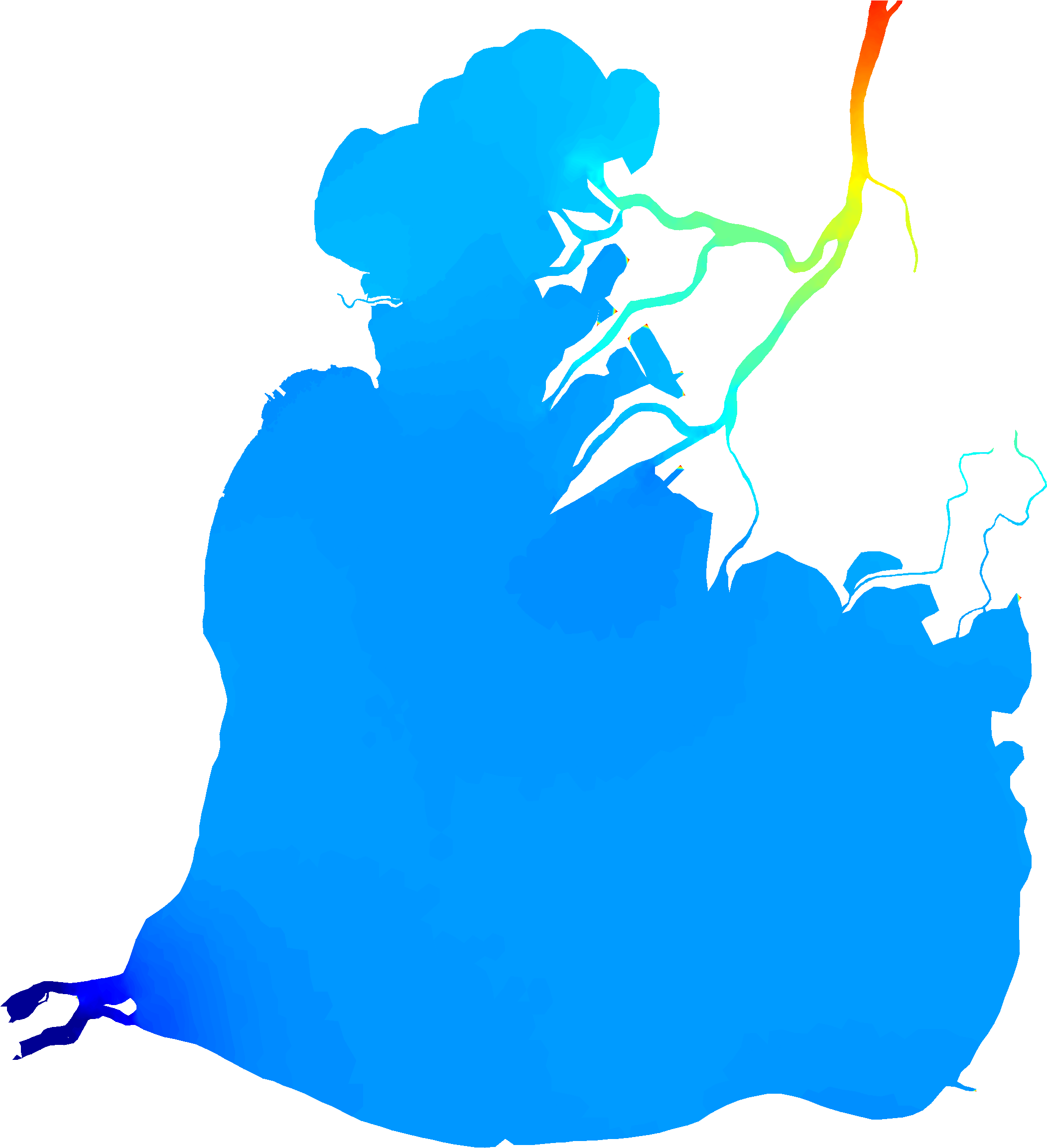 Abstract Lakeand River System Map PNG
