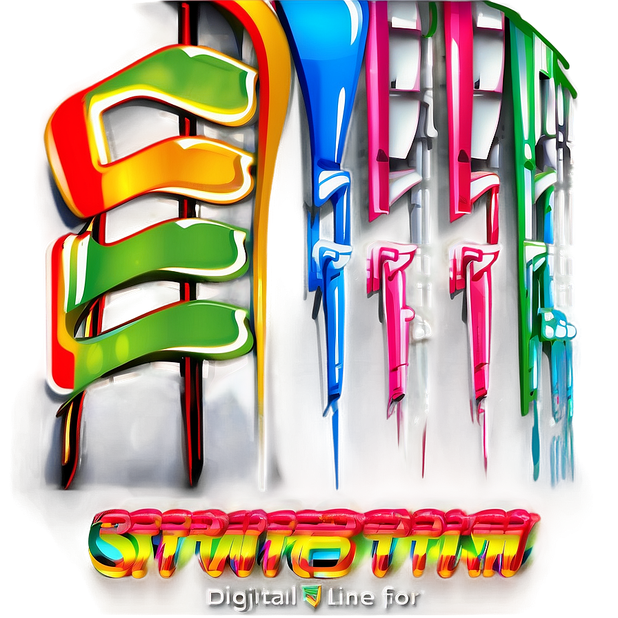 Abstract_ Line_ Art_ Colorful_ Digital PNG