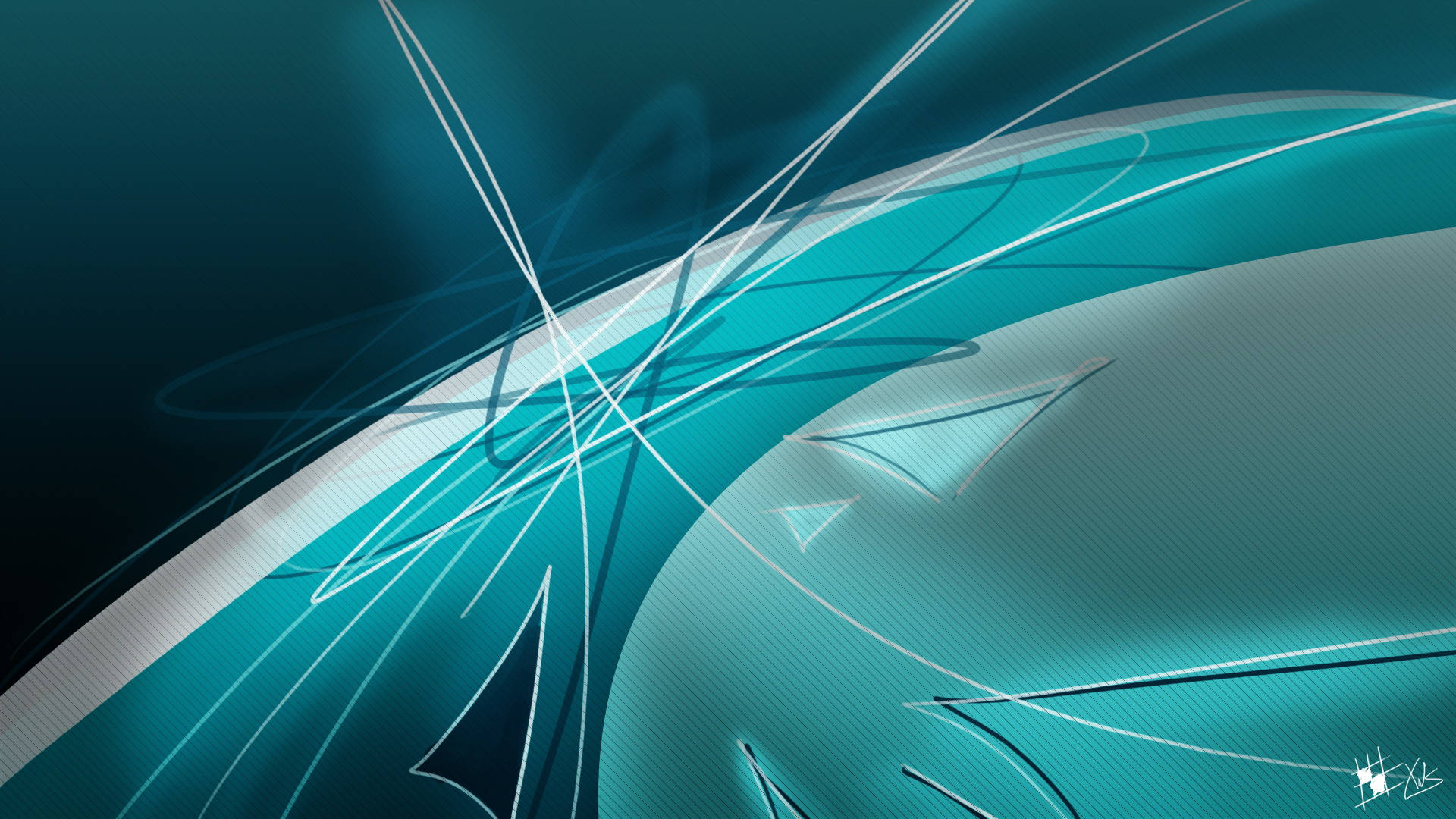 Abstract Line Turquoise Wallpaper