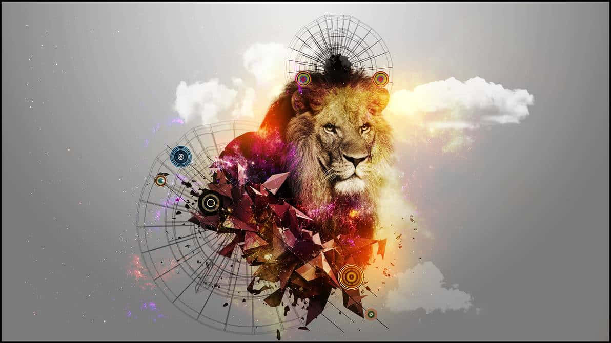 The Roar of Abstract Lion Wallpaper
