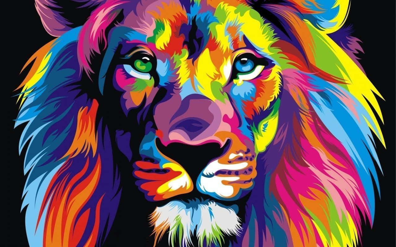 An Abstract Lion Majestically Roaring Wallpaper