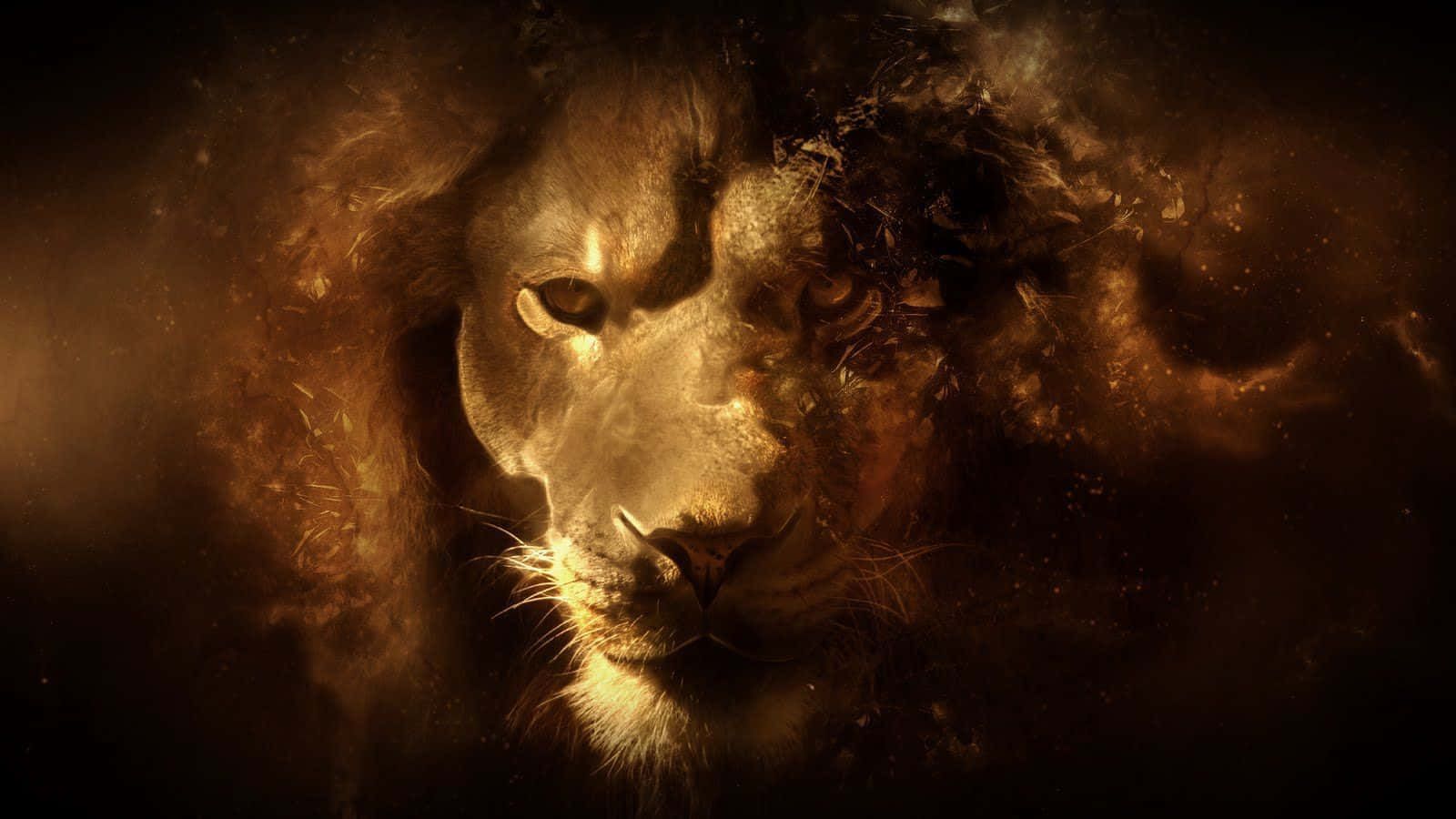 Roar Into The Distance - An Abstract Lion Wallpaper