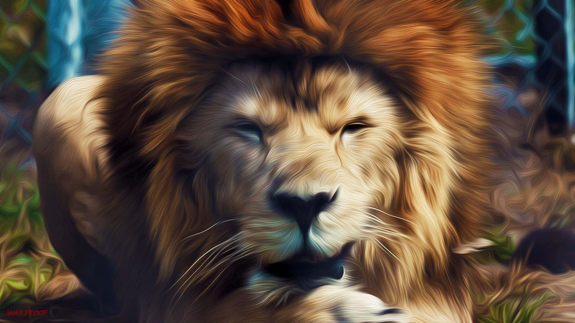 A roaring abstract lion Wallpaper