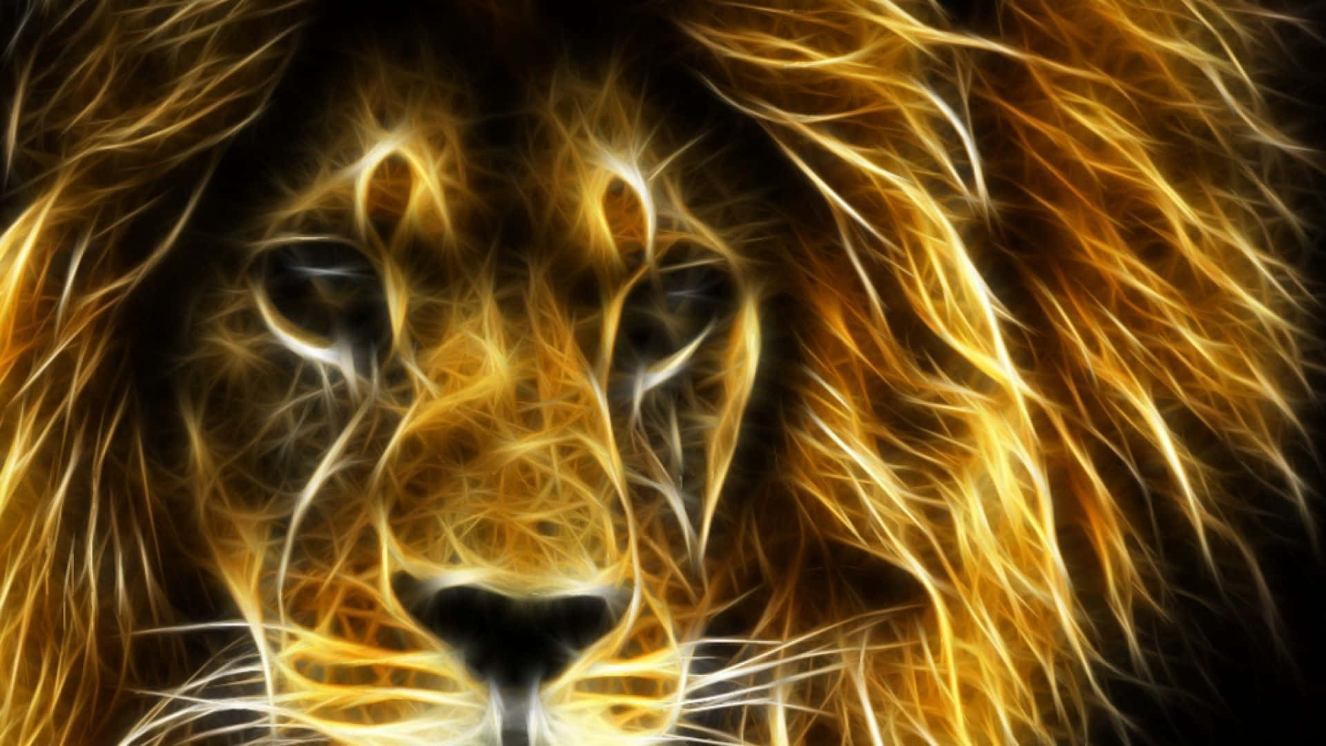 Roaring Abstract Lion Art Wallpaper