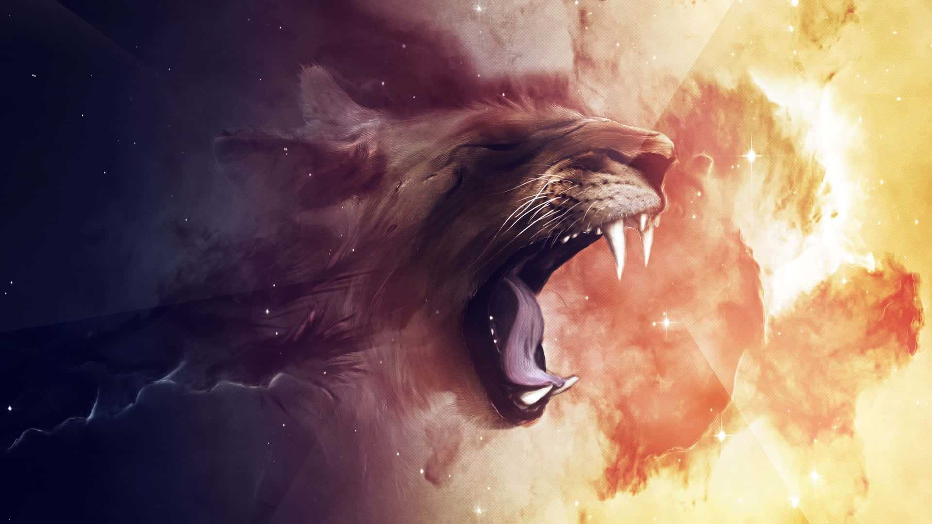 An intricately designed abstract lion Wallpaper