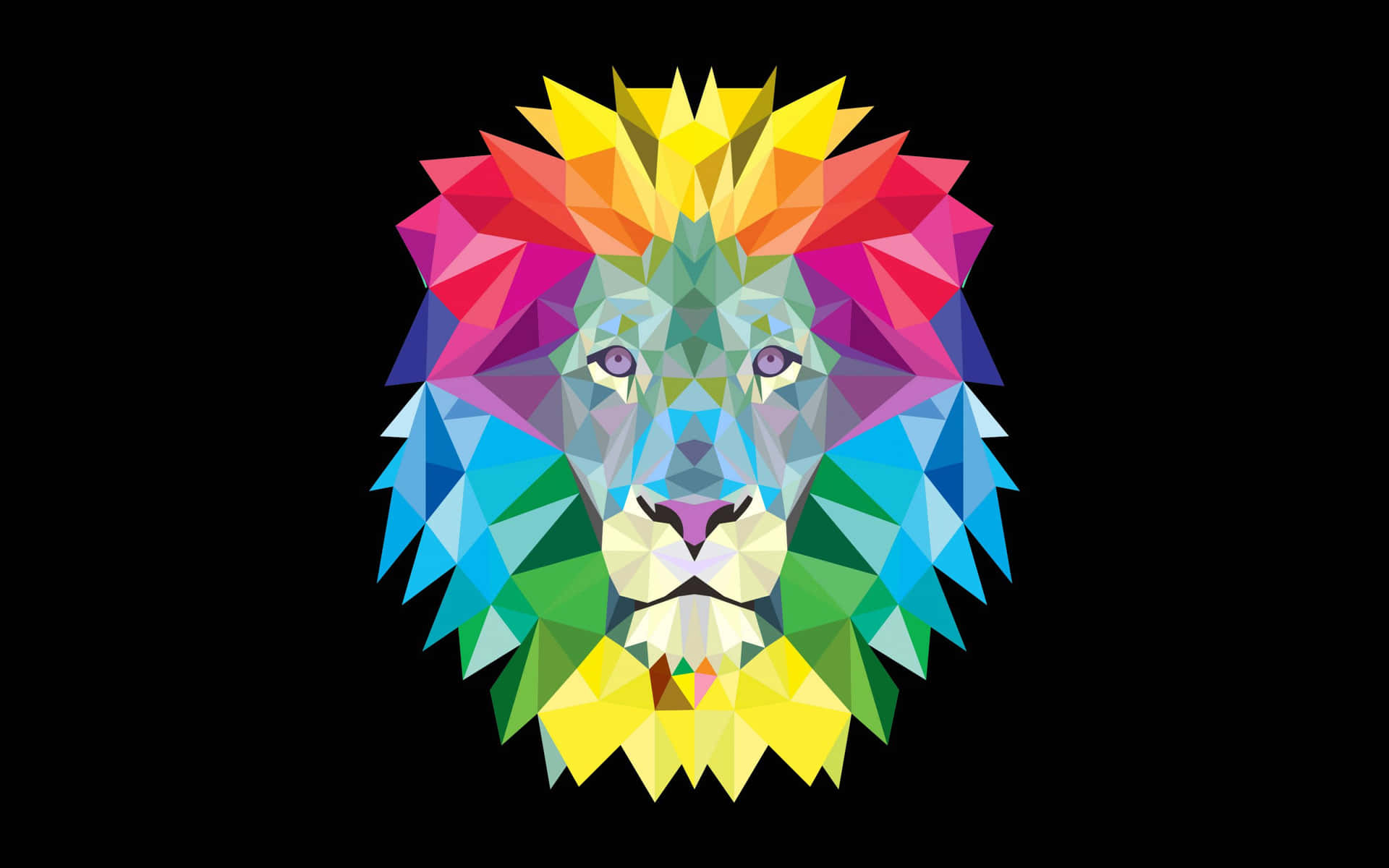 An abstract depiction of an ancient lion. Wallpaper