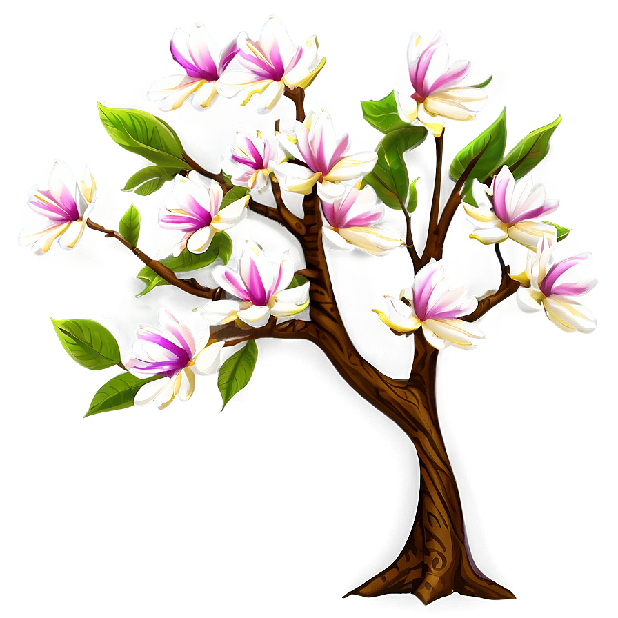 Abstract Magnolia Tree Design Png Bib39 PNG
