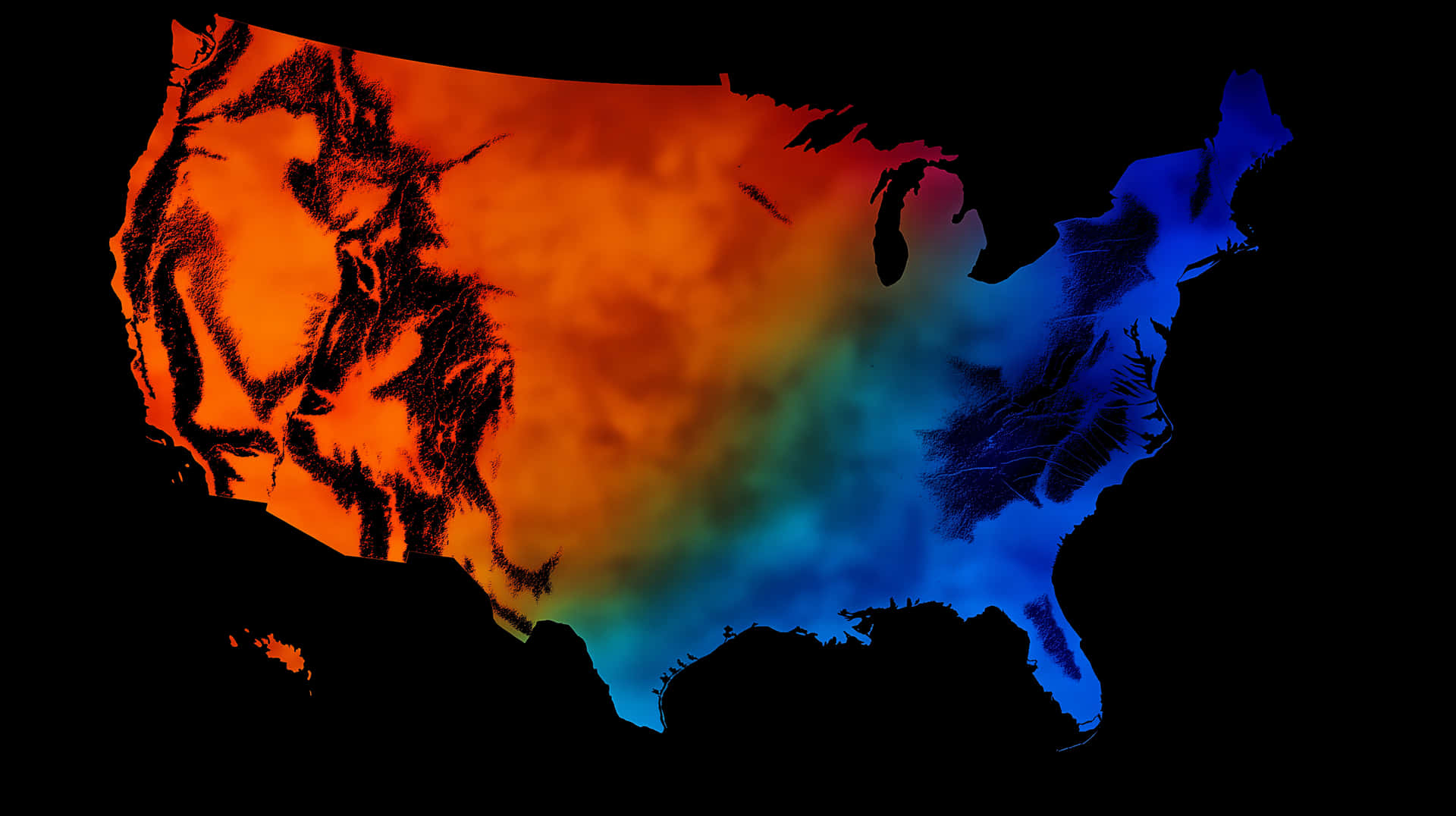 Abstract Map Representing Temperature Variations Across A Nation Wallpaper