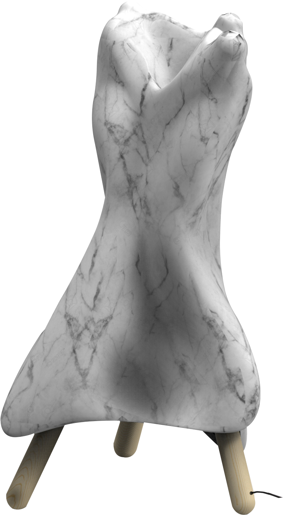 Abstract Marble Torso Sculpture PNG