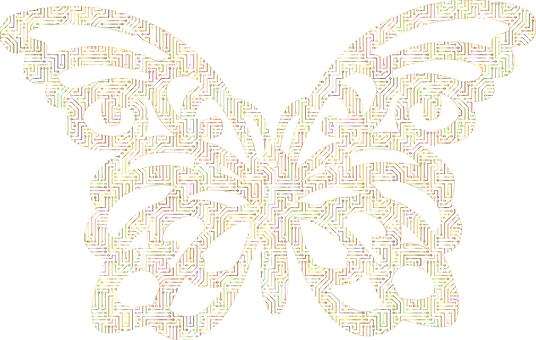 Abstract Maze Butterfly Art PNG