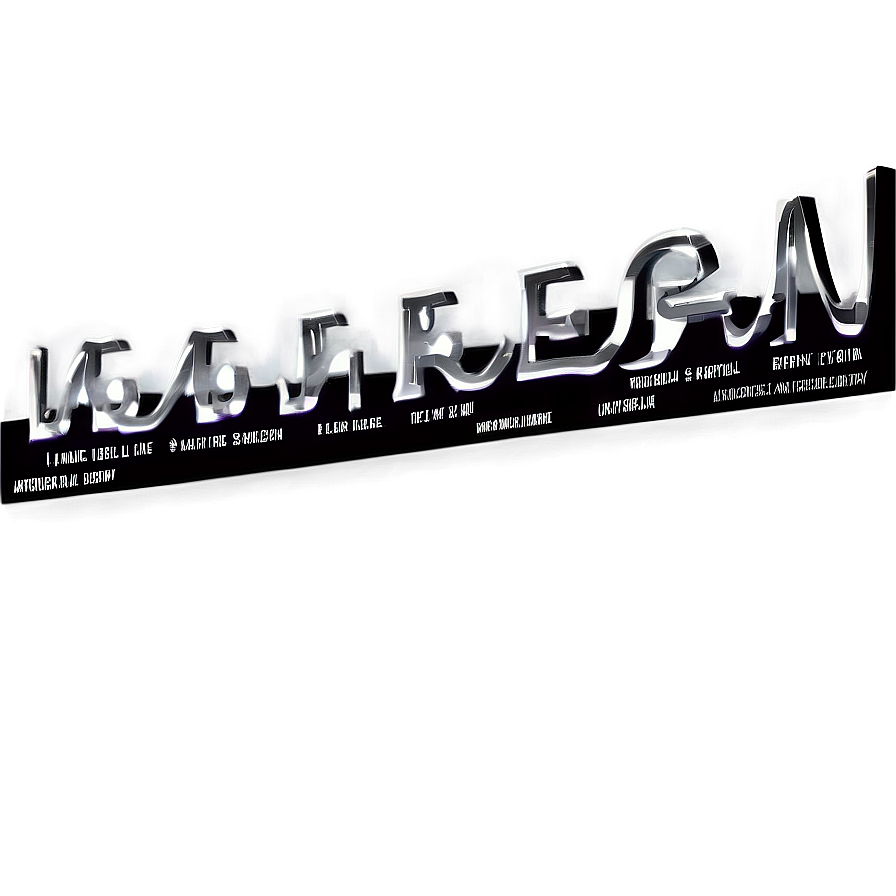 Abstract Metallic Liquid Text Effect PNG