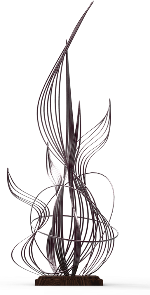 Abstract Metallic Sculpture Art PNG