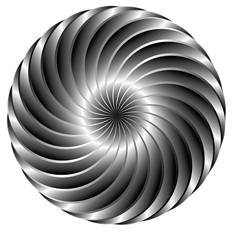 Abstract Metallic Spiral Illusion PNG