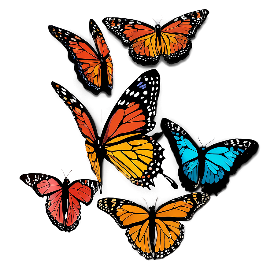 Abstract Monarch Butterflies Png 06252024 PNG