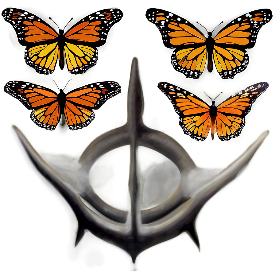 Abstract Monarch Butterflies Png Clw PNG