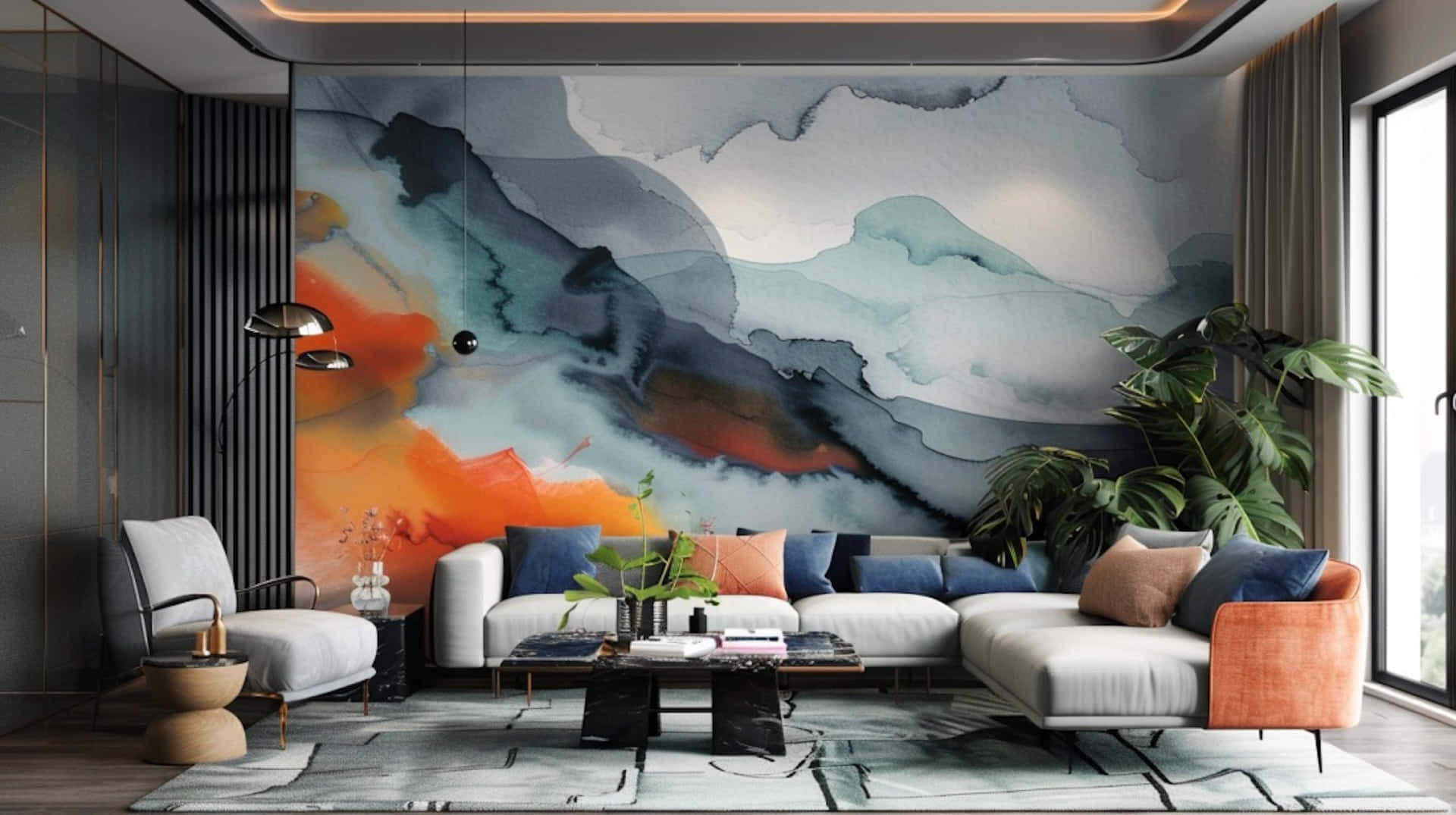 Abstract Mural Living Room Decor Wallpaper