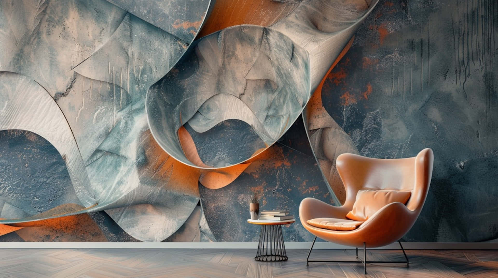 Abstract Muralwith Modern Furniture.jpg Wallpaper