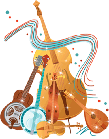 Abstract Musical Instruments Collage PNG