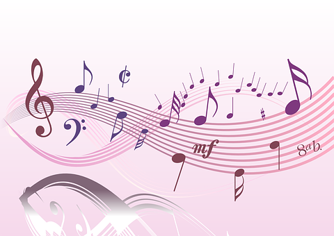 Abstract Musical Notes Background PNG