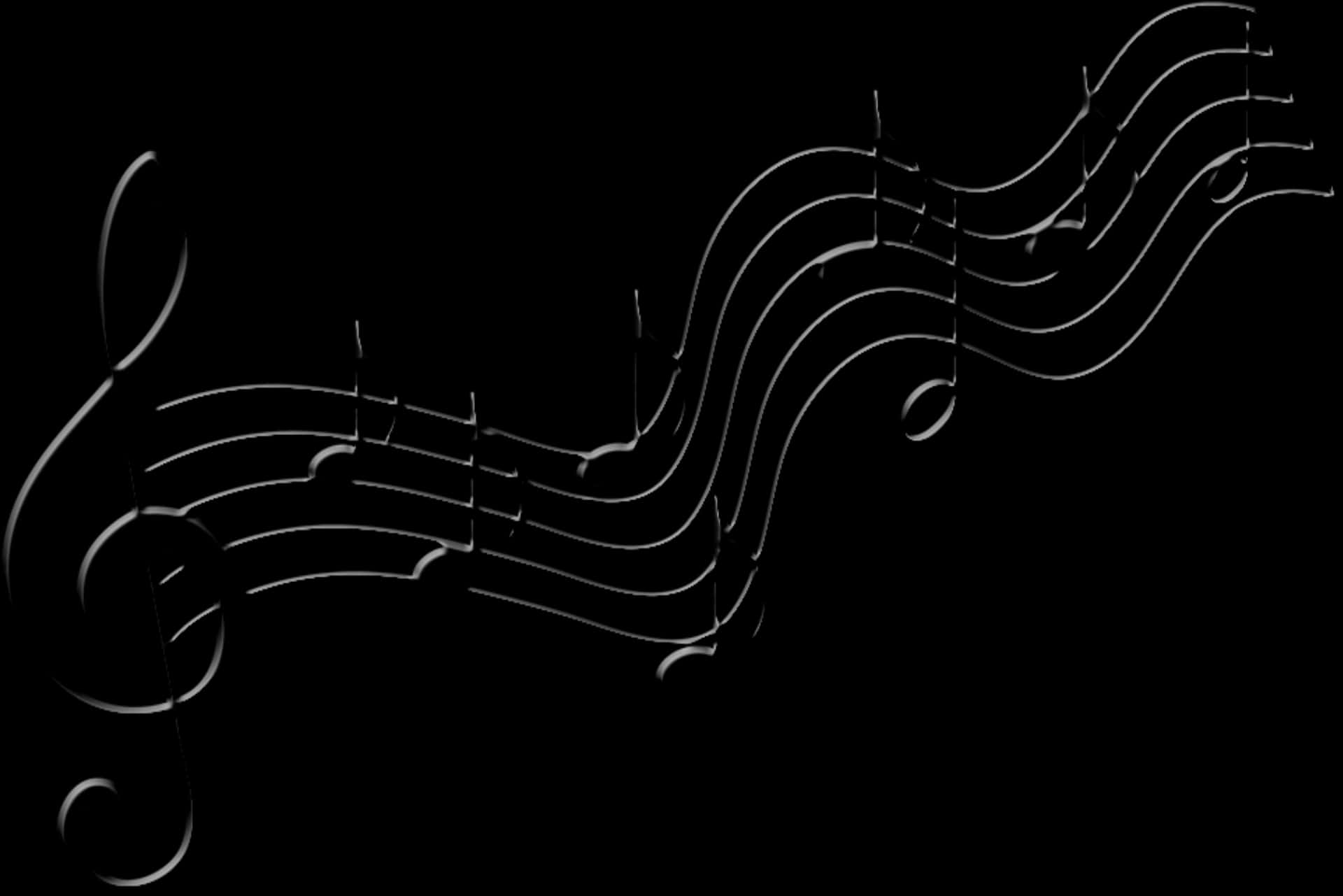 Abstract Musical Notes Flow PNG